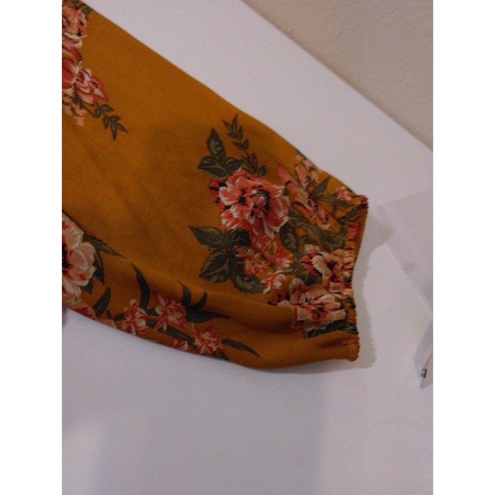 Womens  Floral Tie Front Top Size 2xl Fits XL Boho Cottage Feminine Romantic - Picture 9 of 10
